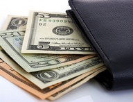 Dollars Cash In A Black Wallet